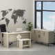 Boss Ofis Takımı 3'lü Set - Masa Sehpa Konsol Kumtaşı - Traverten