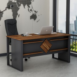 Boss Ofis Masası Antrasit Kemençe, Modern ve Şık Çalışma Masası (Sandalye Dahil Değildir)