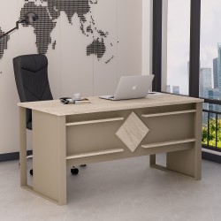 Boss Ofis Masası Kumtaşı Traverten, Modern ve Şık Çalışma Masası (Sandalye Dahil Değildir)