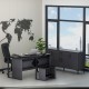 Boss Ofis Takımı 3'lü Set - Masa Sehpa Konsol Antrasit - Mermer (Sandalye Dahil Değildir)