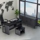Boss Ofis Takımı 3'lü Set - Masa Sehpa Konsol Antrasit - Mermer (Sandalye Dahil Değildir)