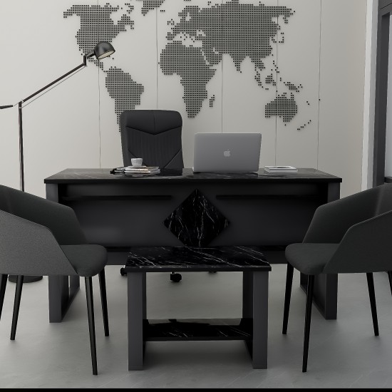 Boss Sehpali Ofis Masası, Büro Takımı, Çalıma Masası, Sehpa (Sandalye ve Aksesuarlar Dahil Değildir)