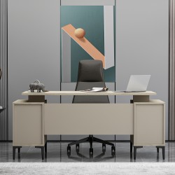 BRANCO Ofis Masası Kumtaşı Traverten (Sandalye Dahil Değildir)