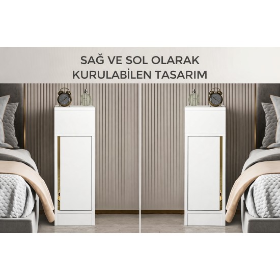  Buse Yan Sehpa Beyaz