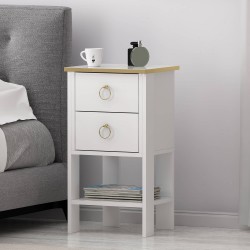 Cevher 2 Çekmeceli Komodin Beyaz