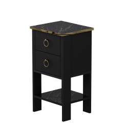 Cevher 2 Çekmeceli Komodin Siyah Royal Mermer Cevher 2 Çekmeceli Komodin Siyah Royal Mermer