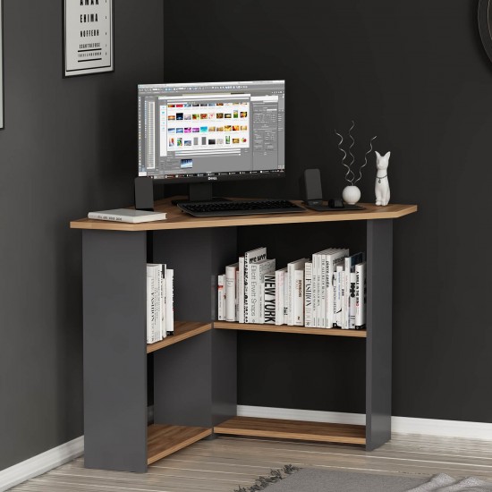 Corner Çalışma Masası Kemençe Antrasit