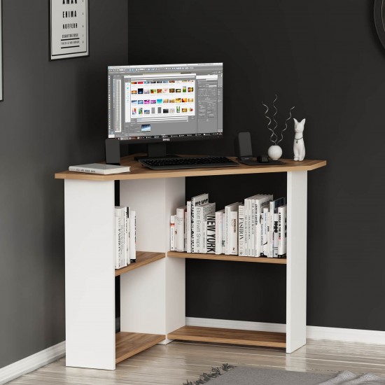 Corner Çalışma Masası Kemençe Beyaz