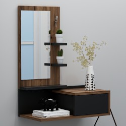 Enki Aynalı Dresuar Ceviz Siyah