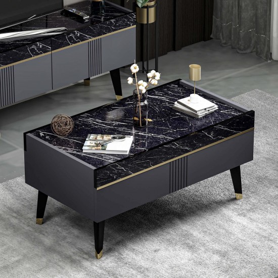 Karya Orta Sehpa Antrasit Royal Mermer