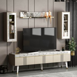 Karya TV Ünitesi Kumtaşı Beyaz Mermer