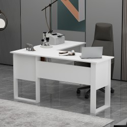 Landi Ofis Masası Beyaz Kemençe