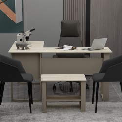Landi Sehpalı Ofis Masası Kumtaşı Traverten