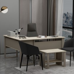 Landi Sehpalı Ofis Masası Kumtaşı Traverten