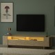 Lento Tv Ünitesi Sehpası Traverten Led Işıklı 2 Kapaklı Raflı