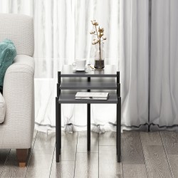 Nest Zigon Sehpa Antrasit Modern 3’lü Yan Sehpa Takımı