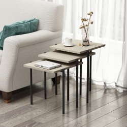 Nest Zigon Sehpa Kumtaşı Modern 3’lü Yan Sehpa Takımı