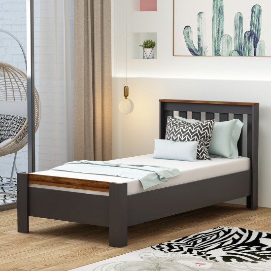 Optima Karyola Antrasit Kemençe 190 x 90 cm | Modern ve Dayanıklı Tek Kişilik Karyola