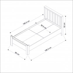 Optima Karyola Beyaz Safirmeşe190 x 90 cm | Modern ve Dayanıklı Tek Kişilik Karyola