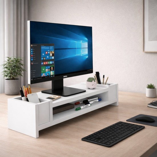 Ordena Beyaz Ergonomi Monitör Yükselticisi