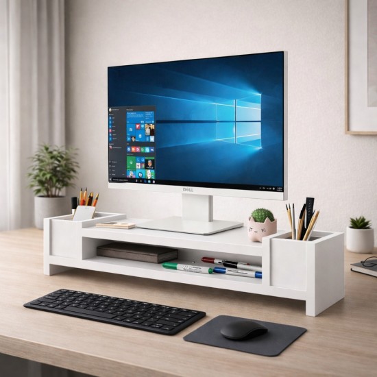 Ordena Beyaz Ergonomi Monitör Yükselticisi