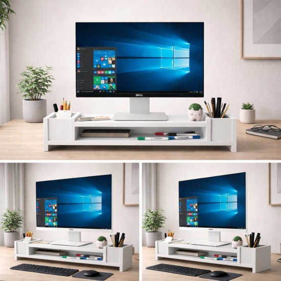 Ordena Beyaz Ergonomi Monitör Yükselticisi