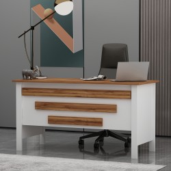 Orion Ofis Makam Çalışma Masası Beyaz Kemençe (Sandalye Dahil Değildir)