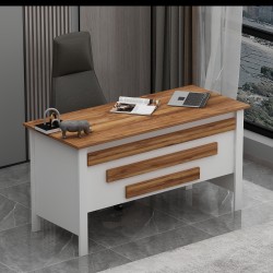 Orion Ofis Makam Çalışma Masası Beyaz Kemençe (Sandalye Dahil Değildir)