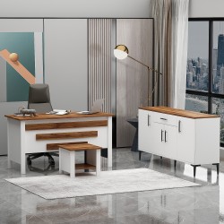  ORİON OFİS TAKIMI 3'LÜ SET BEYAZ KEMENÇE