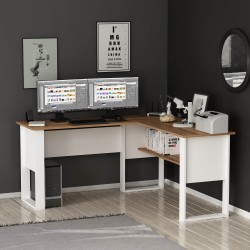 Randi Köşe Çalışma Masası Beyaz - Kemençe