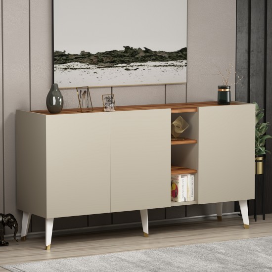Scandi Konsol Kumtaşı Kemençe Çok Amaçlı Konsol Gümüşlük TV Sehpası 150 cm