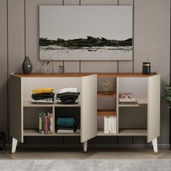 Scandi Konsol Kumtaşı Kemençe Çok Amaçlı Konsol Gümüşlük TV Sehpası 150 cm