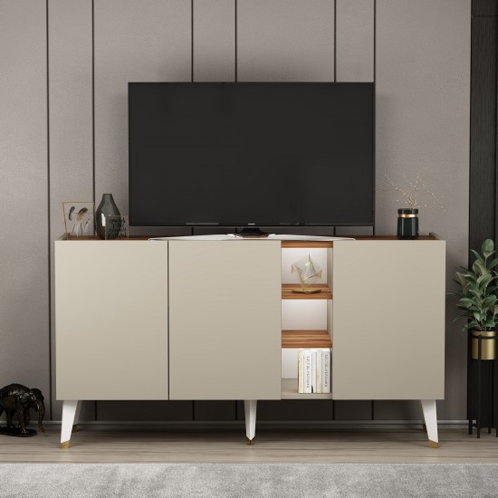 Scandi Konsol Kumtaşı Kemençe Çok Amaçlı Konsol Gümüşlük TV Sehpası 150 cm