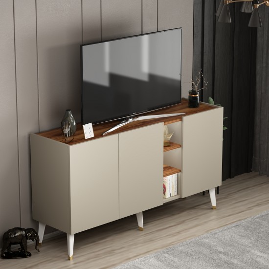 Scandi Konsol Kumtaşı Kemençe Çok Amaçlı Konsol Gümüşlük TV Sehpası 150 cm