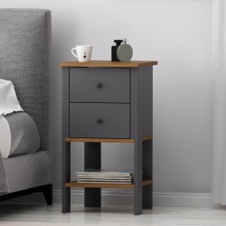 Sem 2 Çekmeceli Komodin Antrasit Kemençe