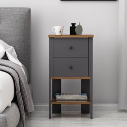 Sem 2 Çekmeceli Komodin Antrasit Kemençe Sem 2 Çekmeceli Komodin Antrasit Kemençe