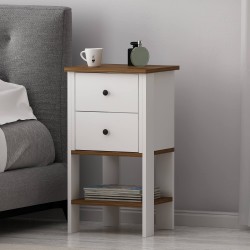 Sem 2 Çekmeceli Komodin Beyaz Kemençe