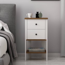 Sem 2 Çekmeceli Komodin Beyaz Kemençe Sem 2 Çekmeceli Komodin Beyaz Kemençe