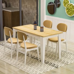 Şimal Yemek Masası 120x72 Beyaz Safir Meşe