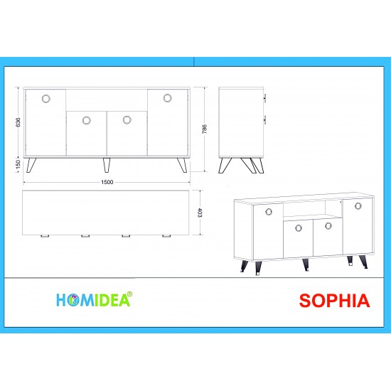 Sophia Konsol Siyah Mermer