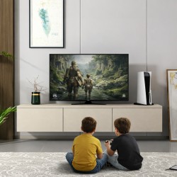 Vesta Ledli TV Ünitesi – Işıklı Ledli Kapaklı TV Ünitesi Traverten