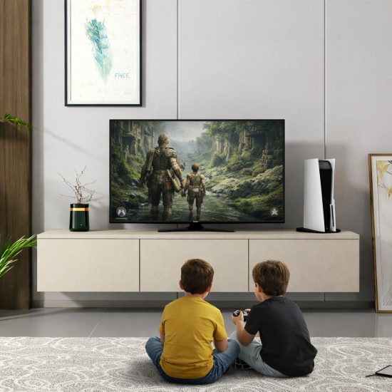 Vesta Ledli TV Ünitesi – Işıklı Ledli Kapaklı TV Ünitesi Traverten
