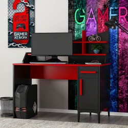 Zeta Çalışma Masası Siyah Kırmızı